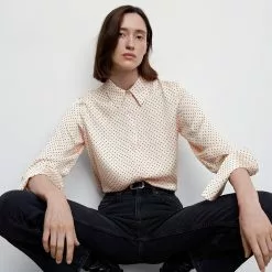 Mango Satin Finish Flowy Shirt -Mango popular store mango 5925 6425936 3