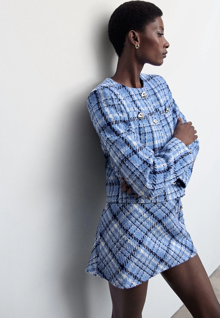 Mango Check Tweed Mini Skirt 5 Mango Check Tweed Mini Skirt - Image 3