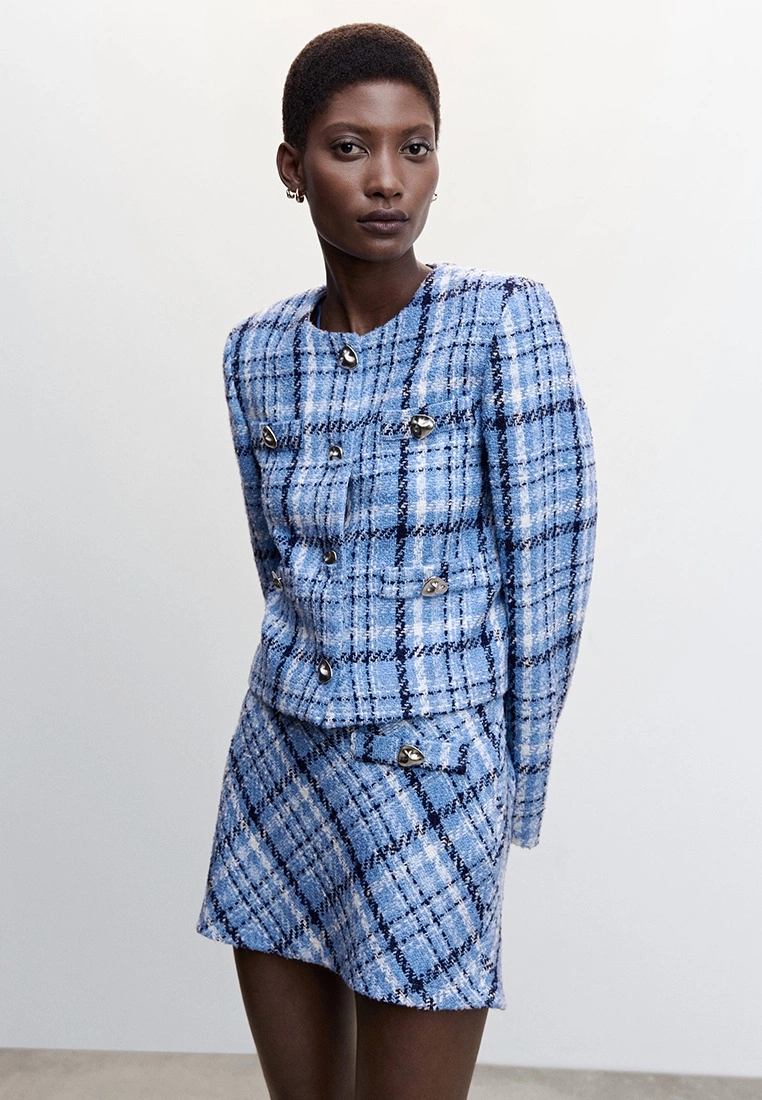 Mango Check Tweed Mini Skirt 6 Mango Check Tweed Mini Skirt - Image 4