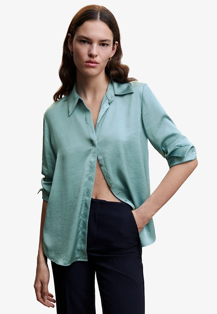 Mango Satin Finish Flowy Shirt 3 Mango Satin Finish Flowy Shirt