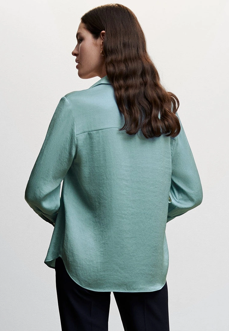 Mango Satin Finish Flowy Shirt 4 Mango Satin Finish Flowy Shirt - Image 2
