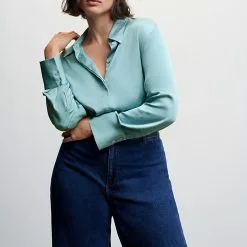 Mango Satin Finish Flowy Shirt 14 Mango Satin Finish Flowy Shirt -Mango popular store mango 5944 3026936 5