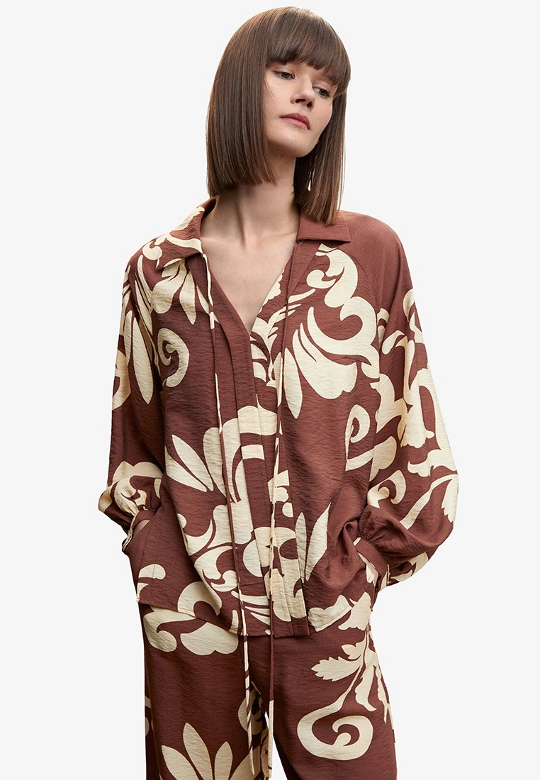 Mango Bow Printed Blouse 3 Mango Bow Printed Blouse