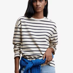 Mango Striped Cotton-Blend Sweatshirt