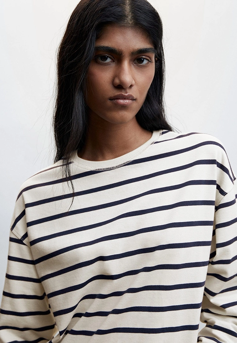 Mango Striped Cotton-Blend Sweatshirt 5 Mango Striped Cotton-Blend Sweatshirt - Image 3