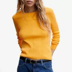 Mango Textured Round Neck Sweater