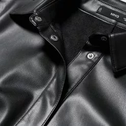 Mango Faux-Leather Shirt Dress -Mango popular store mango 5968 4948046 5