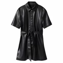 Mango Faux-Leather Shirt Dress -Mango popular store mango 5968 4948046 6