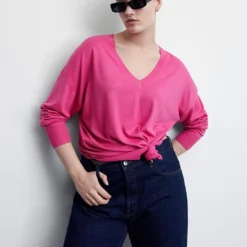 Mango V-Neck Pullover With Slits -Mango popular store mango 5973 1929046 7