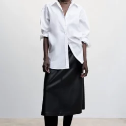 Mango Cotton Long Shirt -Mango popular store mango 5976 5225936 6