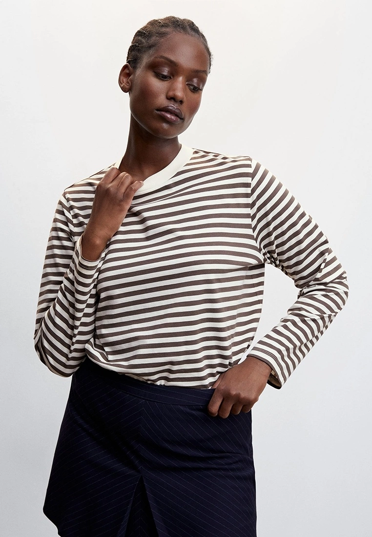 Mango Striped 100% Cotton T-Shirt 4 Mango Striped 100% Cotton T-Shirt - Image 2