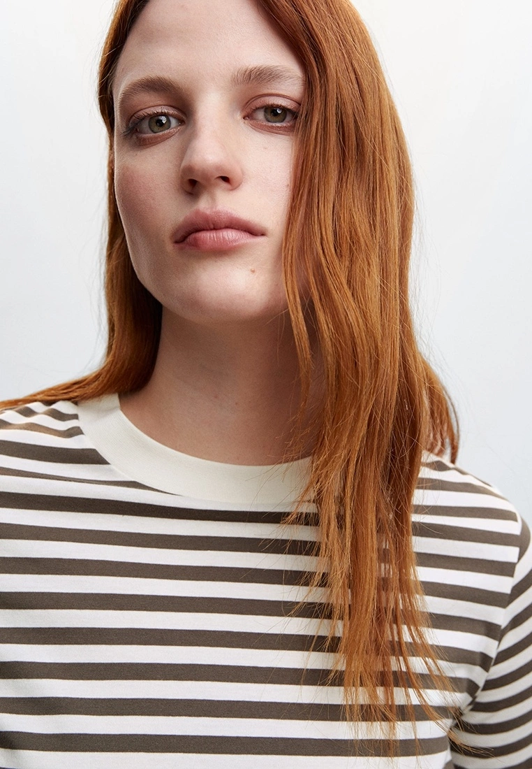 Mango Striped 100% Cotton T-Shirt 6 Mango Striped 100% Cotton T-Shirt - Image 4