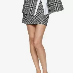 Mango Check Tweed Skirt