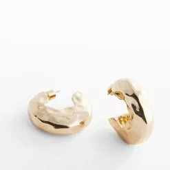 Mango Textured Hoop Earrings -Mango popular store mango 5991 3348046 2