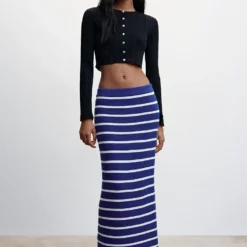 Mango Striped Knitted Skirt -Mango popular store mango 5992 5039046 5