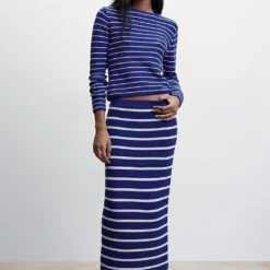 Mango Striped Knitted Skirt -Mango popular store mango 5993 5039046 7