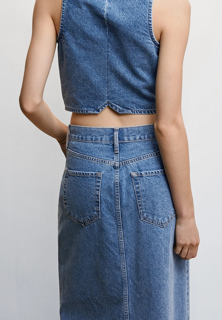 Mango Denim Long Skirt 6 Mango Denim Long Skirt - Image 4