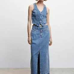 Mango Denim Long Skirt 15 Mango Denim Long Skirt -Mango popular store mango 5995 5459046 6