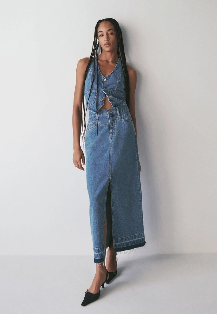 Mango Denim Long Skirt 9 Mango Denim Long Skirt - Image 7