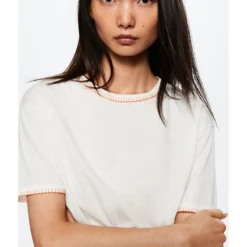 Mango Embroidered Cotton T-Shirt -Mango popular store mango 6000 3248526 3