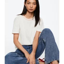 Mango Embroidered Cotton T-Shirt -Mango popular store mango 6000 3248526 4