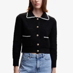 Mango Contrast Trims Cardigan