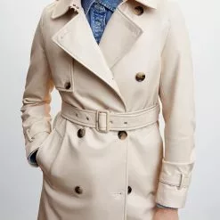 Mango Leather-Effect Trench Coat -Mango popular store mango 6053 4058046 3