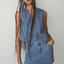 Mango Denim Vest With Seams 14 Mango Denim Vest With Seams -Mango popular store mango 6066 4698046 5