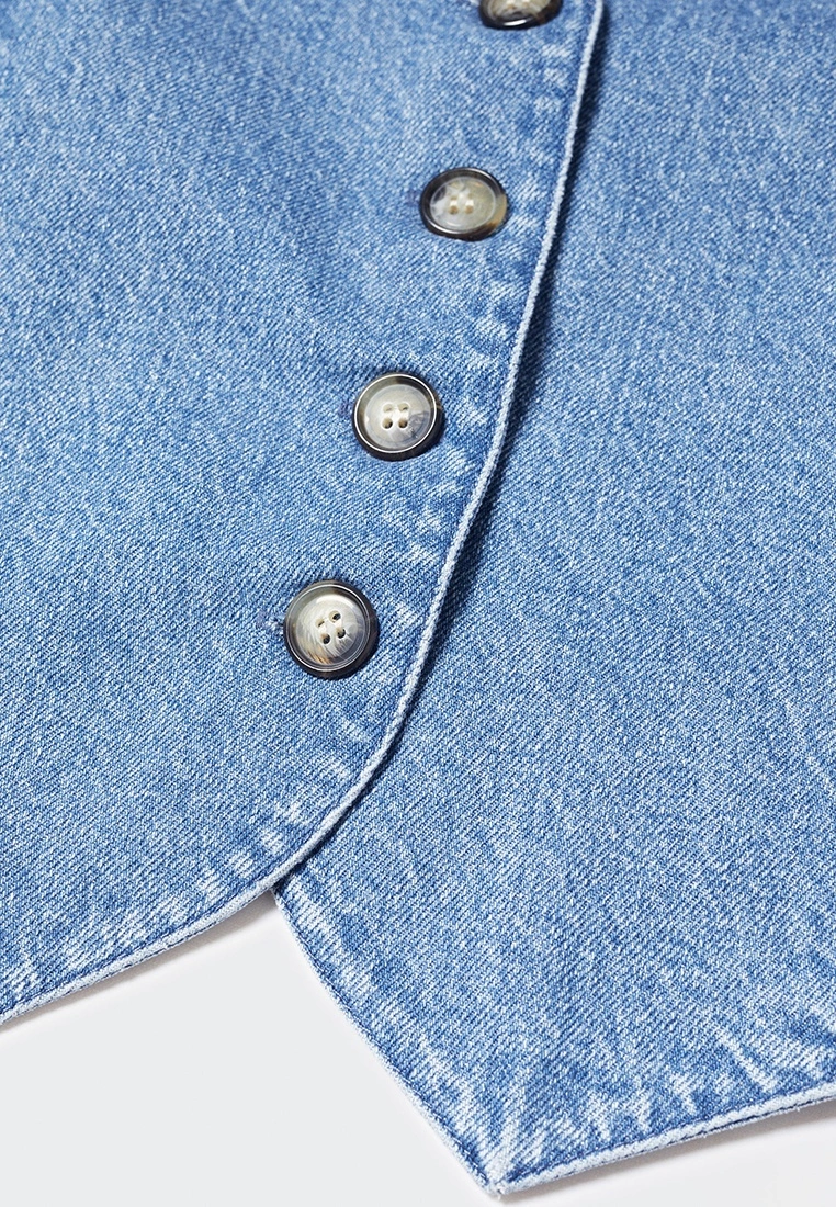 Mango Denim Vest With Seams 9 Mango Denim Vest With Seams - Image 7