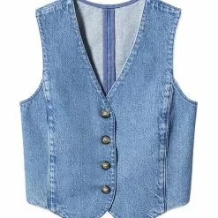 Mango Denim Vest With Seams 17 Mango Denim Vest With Seams -Mango popular store mango 6067 4698046 8