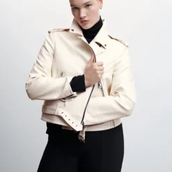 Mango Faux-Leather Biker Jacket -Mango popular store mango 6068 3729046 2