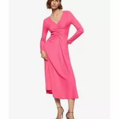 Mango Ruched Detail Dress