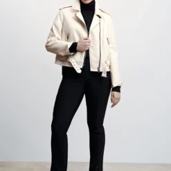 Mango Faux-Leather Biker Jacket -Mango popular store mango 6070 3729046 7