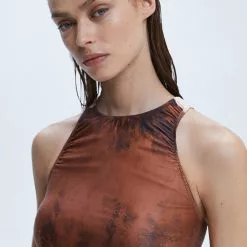 Mango Draped Tie-Dye Dress -Mango popular store mango 6070 7915146 4