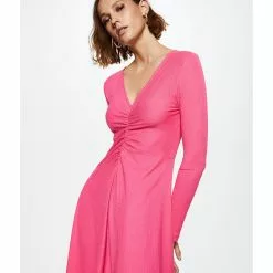 Mango Ruched Detail Dress -Mango popular store mango 6071 0648526 5