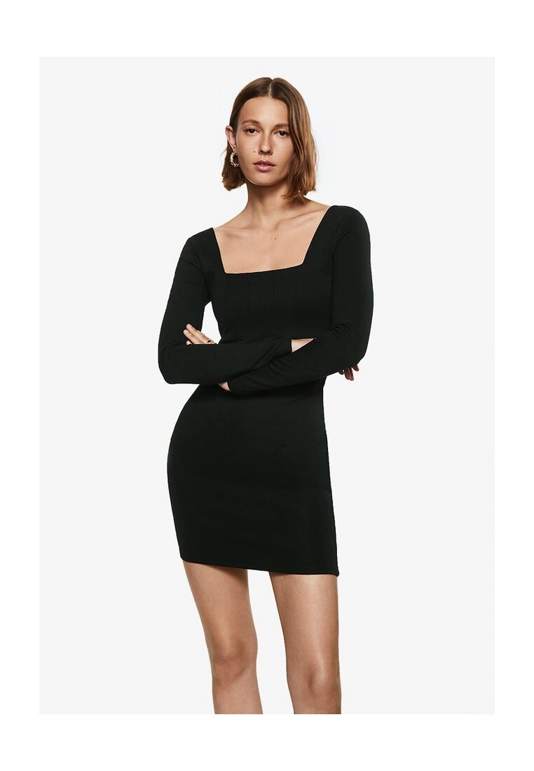 Mango Squared Neckline Dress 3 Mango Squared Neckline Dress