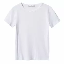 Mango Rounded Neck Cotton T-Shirt -Mango popular store mango 6130 0098046 5