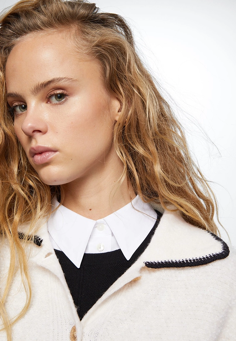 Mango Contrast Trims Cardigan 5 Mango Contrast Trims Cardigan - Image 3