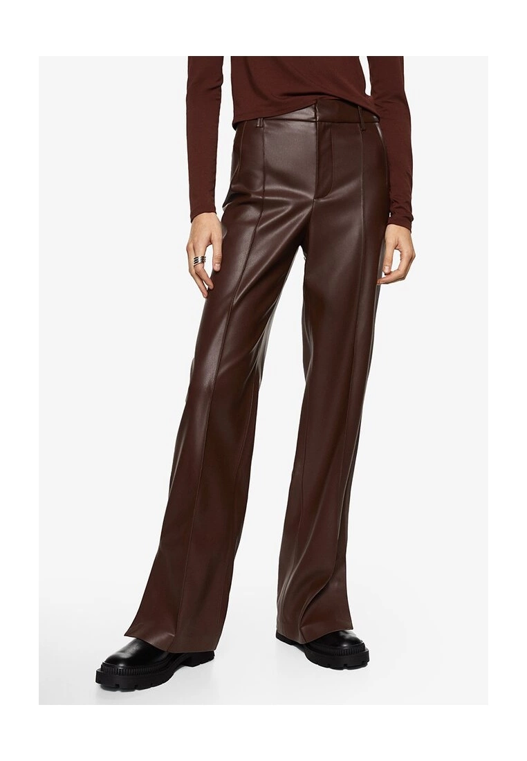 Mango Leather-Effect Straight Trousers 3 Mango Leather-Effect Straight Trousers