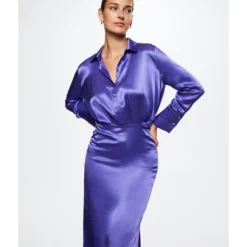 Mango Satin Shirt Dress -Mango popular store mango 6216 3558126 3
