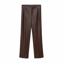 Mango Leather-Effect Straight Trousers 13 Mango Leather-Effect Straight Trousers -Mango popular store mango 6217 0250826 6
