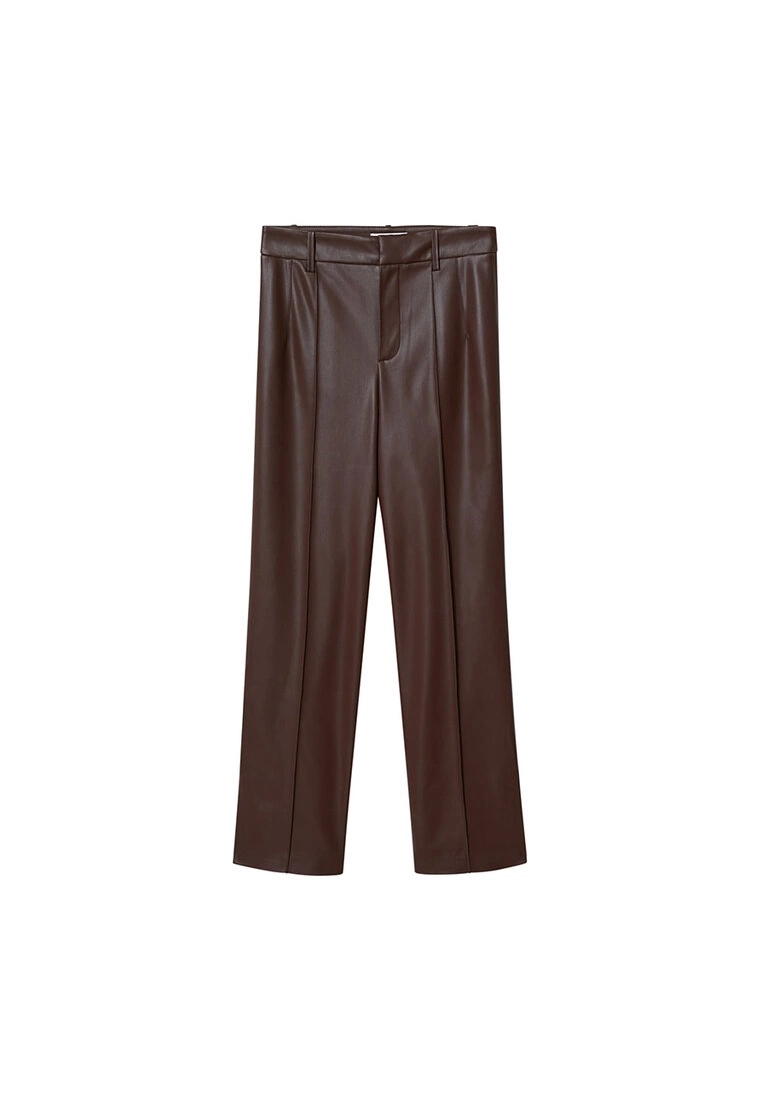 Mango Leather-Effect Straight Trousers 8 Mango Leather-Effect Straight Trousers - Image 6