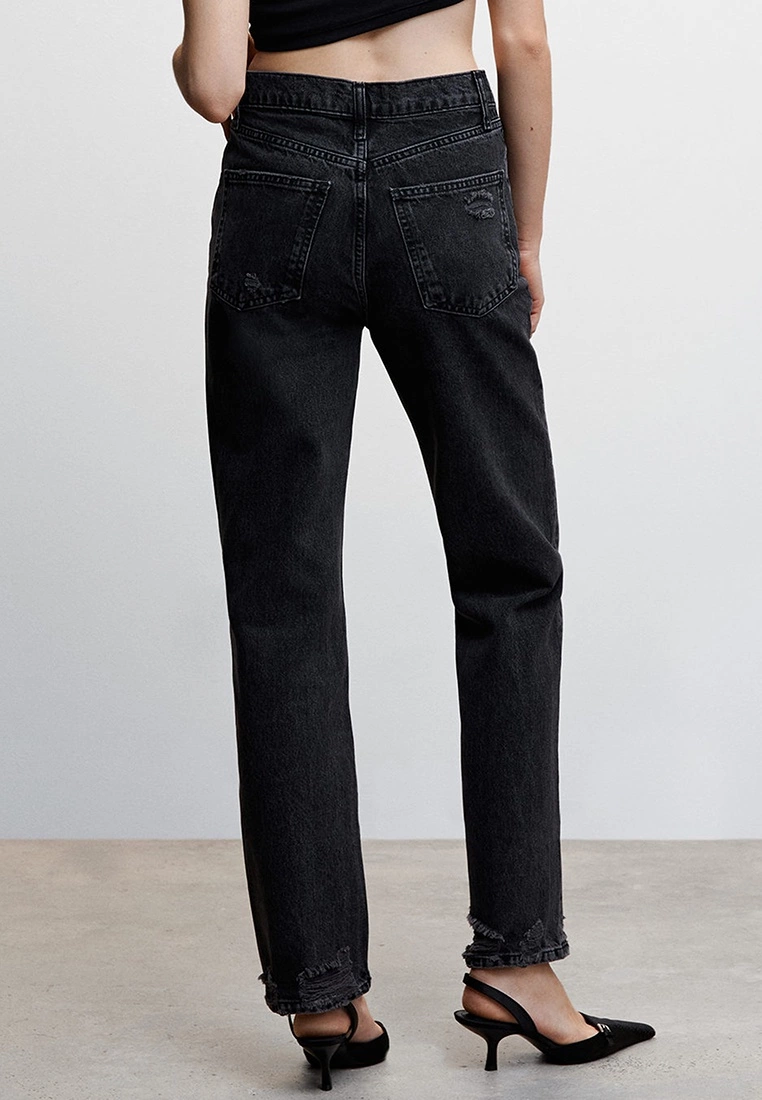 Mango Ripped High Rise Straight Jeans 4 Mango Ripped High Rise Straight Jeans - Image 2