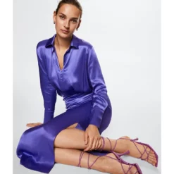 Mango Satin Shirt Dress -Mango popular store mango 6217 3558126 4