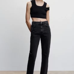 Mango Ripped High Rise Straight Jeans 13 Mango Ripped High Rise Straight Jeans -Mango popular store mango 6218 0425146 5