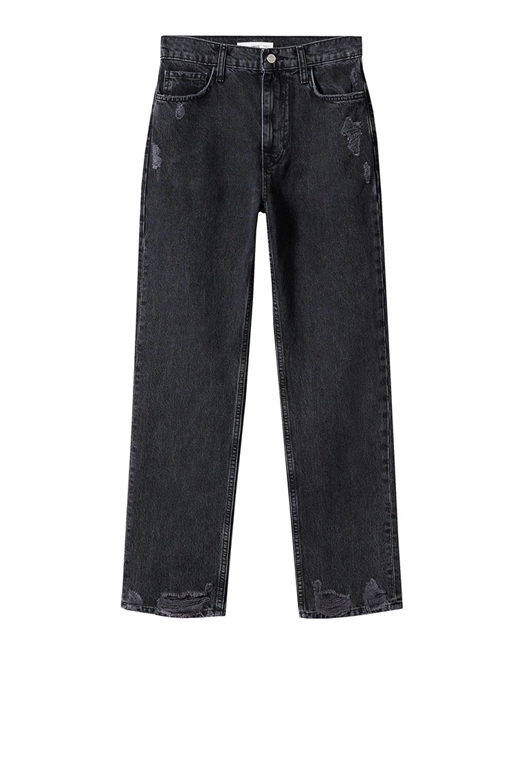 Mango Ripped High Rise Straight Jeans 9 Mango Ripped High Rise Straight Jeans - Image 7