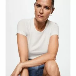 Mango Round Neckline Basic T-Shirt -Mango popular store mango 6230 4250326 4