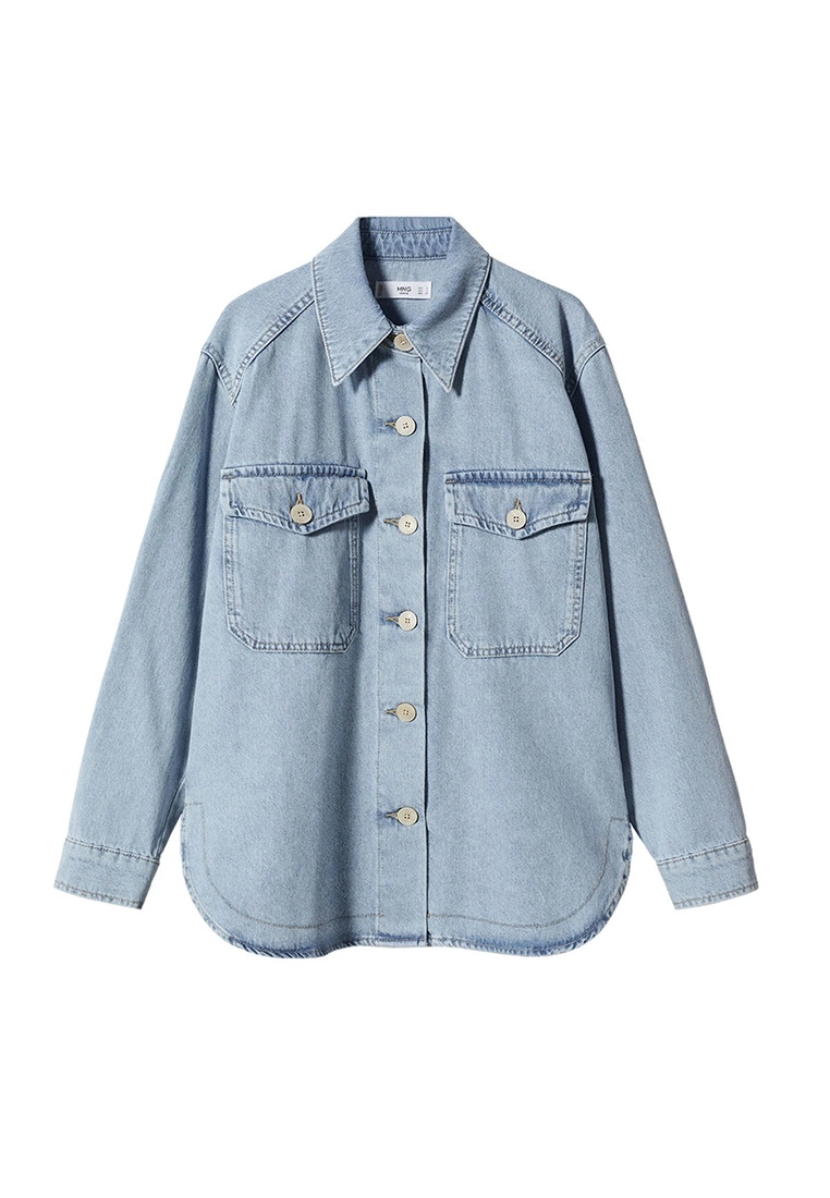 Mango Oversized Denim Overshirt 10 Mango Oversized Denim Overshirt - Image 8