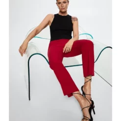 Mango Flare Crop Trousers -Mango popular store mango 6253 6450826 4