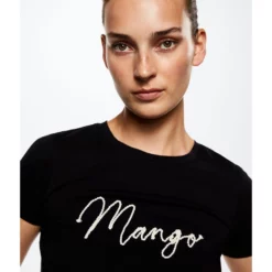 Mango Logo Cotton T-Shirt -Mango popular store mango 6266 6850326 3